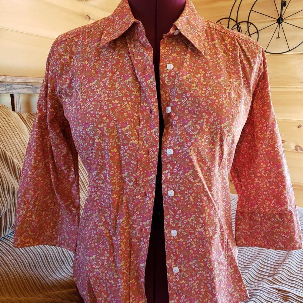 Christopher and Banks floral button up.
